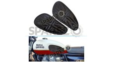 Customized Royal Enfield Interceptor 650cc Leather Knee Pad Pair Union Jack Black D9 - SPAREZO